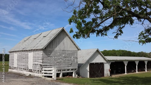 Old barn and farm buildings in the countryside
