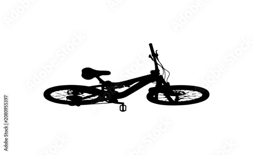 Black bicycle silhouette, bike icon, cycling graphic, vector illustration