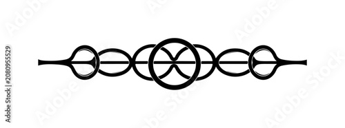 Geometric, abstract line, decorative border, black vector design element