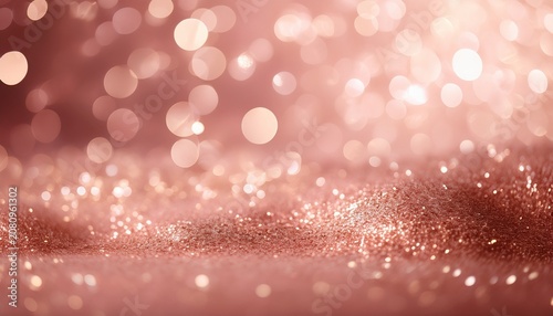 shimmering rose gold background with sparkling glittering texture and soft bokeh lights