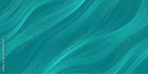Konstfotografi Abstract Blue Wave Background with Flowing Light Lines Leaf Inspired Nature Text