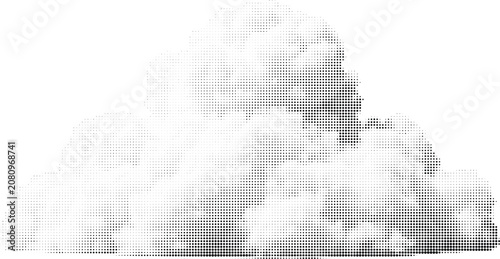 Принти на полотні Abstract conceptual representation of wave movement and abstract form with halftone dots creating artistic and textural visual impact