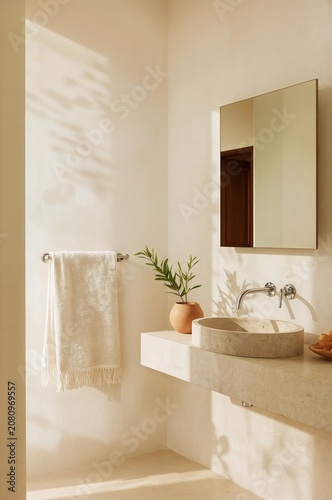 Modern Bathroom Design With Natural Light and Simple Decor in a Minimal Space
