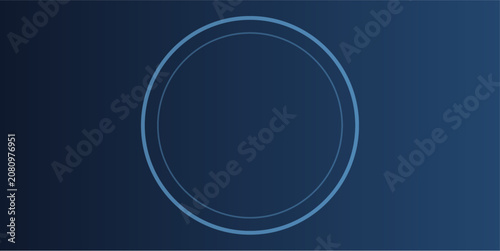 Two concentric circles with thin light blue outlines centered on a dark navy blue gradient background, minimalist geometric