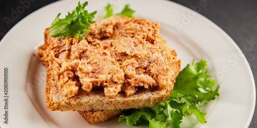 Bild auf Leinwand Pate meat pork or chicken terrine tasty snack fresh delicious gourmet food backg