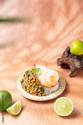Thai Basil Rice with Fried Egg and Lime