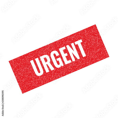 Fotografie Red urgent stamp sign with white text