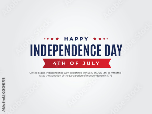 Bild auf Leinwand Happy Independence day sign with stars, petards and american flag