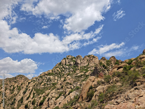 Rocky Mountain Landscape Under Blue Sky