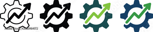 Operational excellence symbol, business process optimization, productivity growth, efficiency metrics, workflow performance, continuous improvement, management icon.