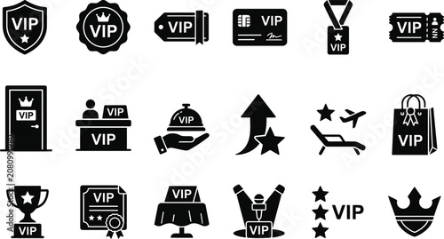 Fotografie Silhouette VIP icons for luxury and exclusivity concepts in business and marketi