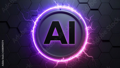Neon Emblem of Artificial Intelligence