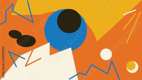 Fotografie Vibrant abstract geometric shapes art background.