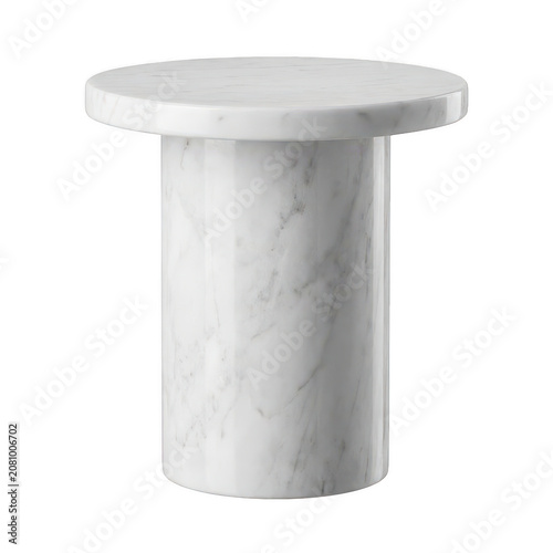 White marble display pillar with platform isolated on a transparent background