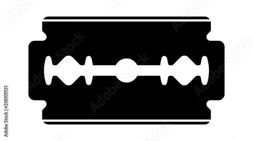 Razor blade silhouette on a white background simple monochrome design