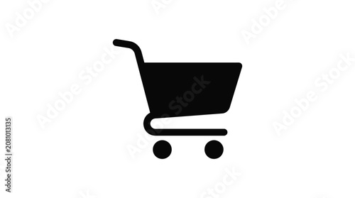 Shopping cart silhouette on a white background silhouette