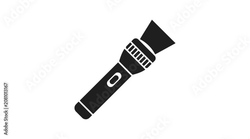 Flashlight Silhouette A Black Flat Vector Illustration On White Background Silhouette