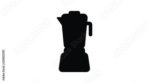 Black Blender Silhouette On White Background Minimalist Design Silhouette