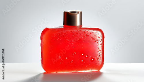 Antibacterial soap on ultra-clear white background, sterile light, medical aesthetics