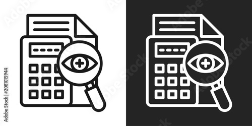 Tax Audit Icon In Black And White Line Style