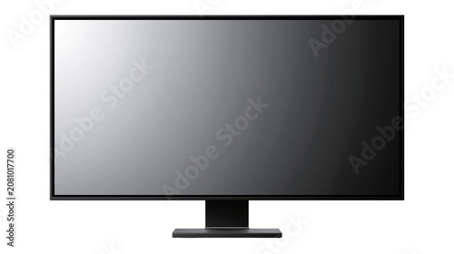Photography Modern flat screen computer monitor with black bezel, isolated on transparent ba
