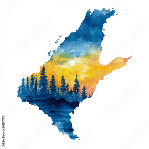 Malaysia Map Isolated on Clean White Background generative ai