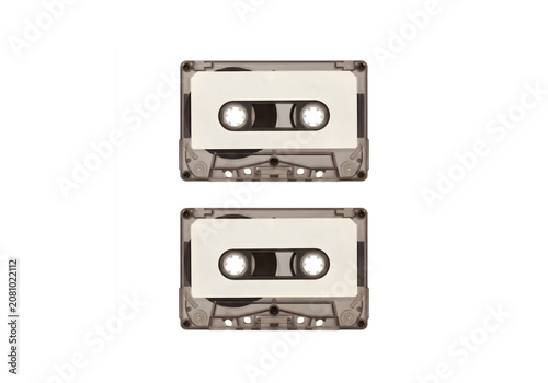 Obraz na plátně two grey cassette tapes png on transparent background