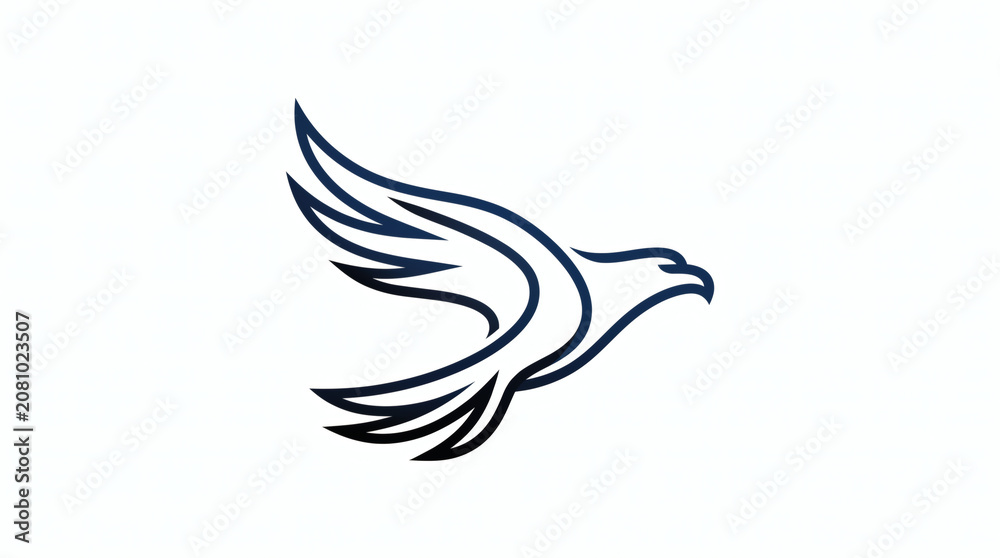 Naklejka premium Abstract Monoline Eagle Flight Logo Design