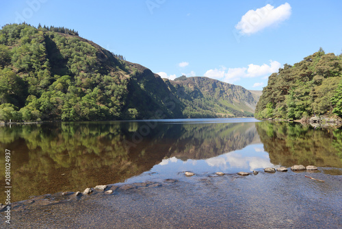 Picturesque Glendalough Upper Lake on a sunny day, Ireland