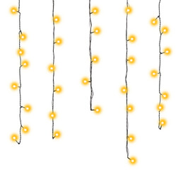 Glowing fairy lights on transparent background, png