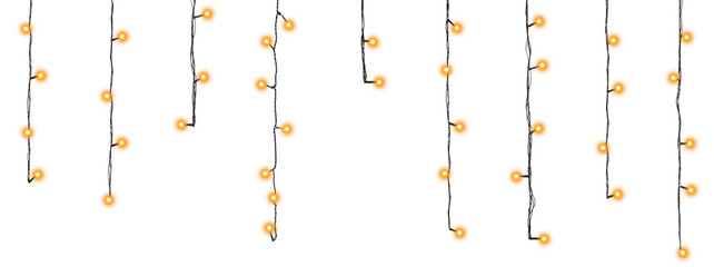 Glowing fairy lights on transparent background, png