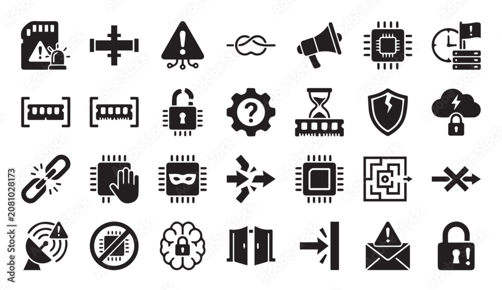 Fototapeta premium Cybersecurity and digital protection concept icons with security, cybersecurity
