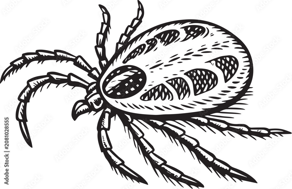 Fototapeta premium Detailed illustration of a tick insect