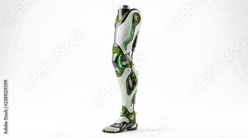 Futuristic Prosthetic Leg with Integrated Greenery and Technology