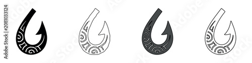 Εκτύπωση καμβά Maori Hei Matau fish hook symbol with traditional swirling patterns