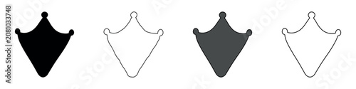 Tableau sur toile Set of four stylized duck footprints in black, white, and gray outlines
