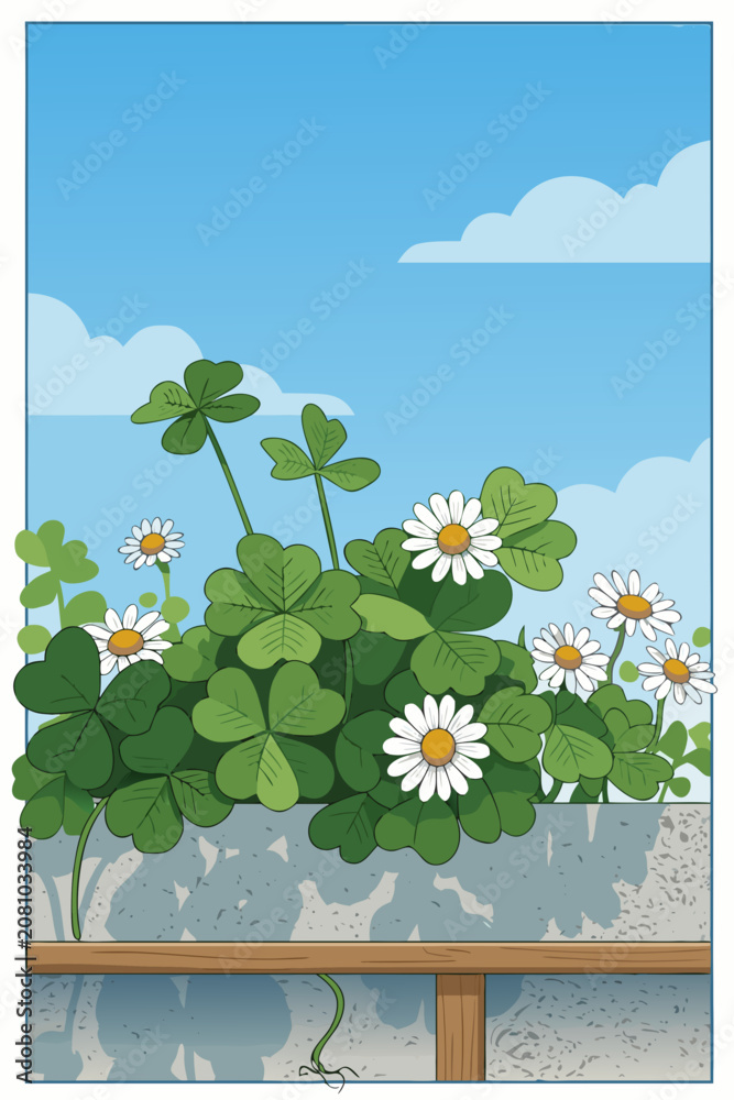 Fototapeta premium Tree With the flower and bug on it with the white flower