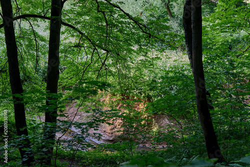 Moscow. Konkovsky stream in the Bitsevsky forest. Steep banks