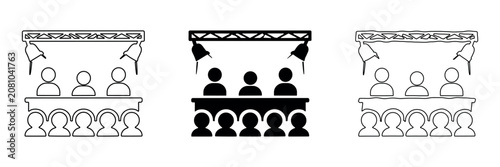 Foto Panel of judges or experts sitting at a table with audience in front