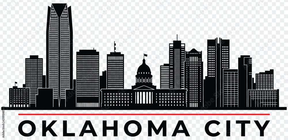 Fototapeta premium Oklahoma city skyline silhouette