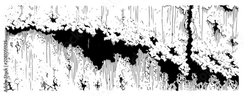 Obraz na płótnie Rugged rocky cliff edge and stone terrain texture hand drawn engraving style vec