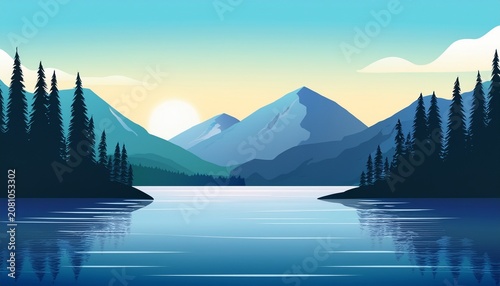 mountain lake landscape scene