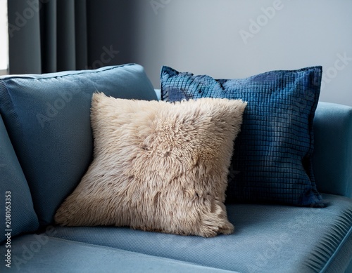 comfortable sofa with pillows