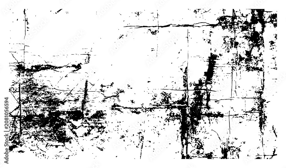 Obraz premium Heavy Grunge Distressed Texture Overlay, Weathered Ink Splatter Background, Vintage Worn Surface Vector Graphic