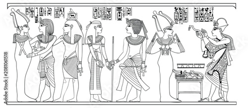 Konstfotografi The Burial Chamber of Tutankhamun Giclée Print black lines