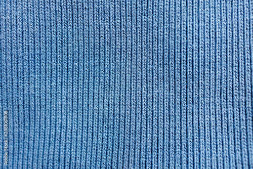 Blue rib knit fabric texture seamless textile background