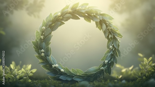 Woven Laurel Wreath Green Leaves Symbolism Gigapixel