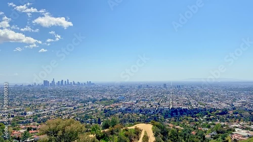 Bird's-eye view of Los Angeles from the hill
