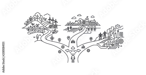 Canvastavla Sustainable Vs Industrial Development Conceptual Vector