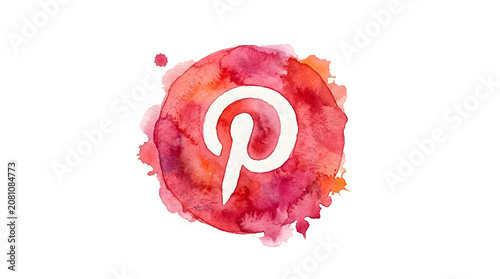 Vibrant Watercolor Style Pinterest Icon